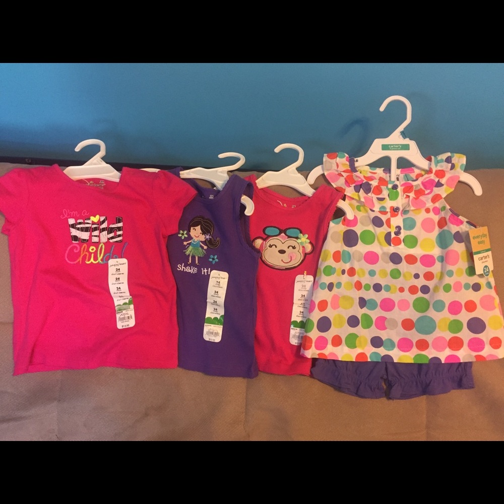 NWT girls 24 mos summer Carter’s/Jumping Beans lot